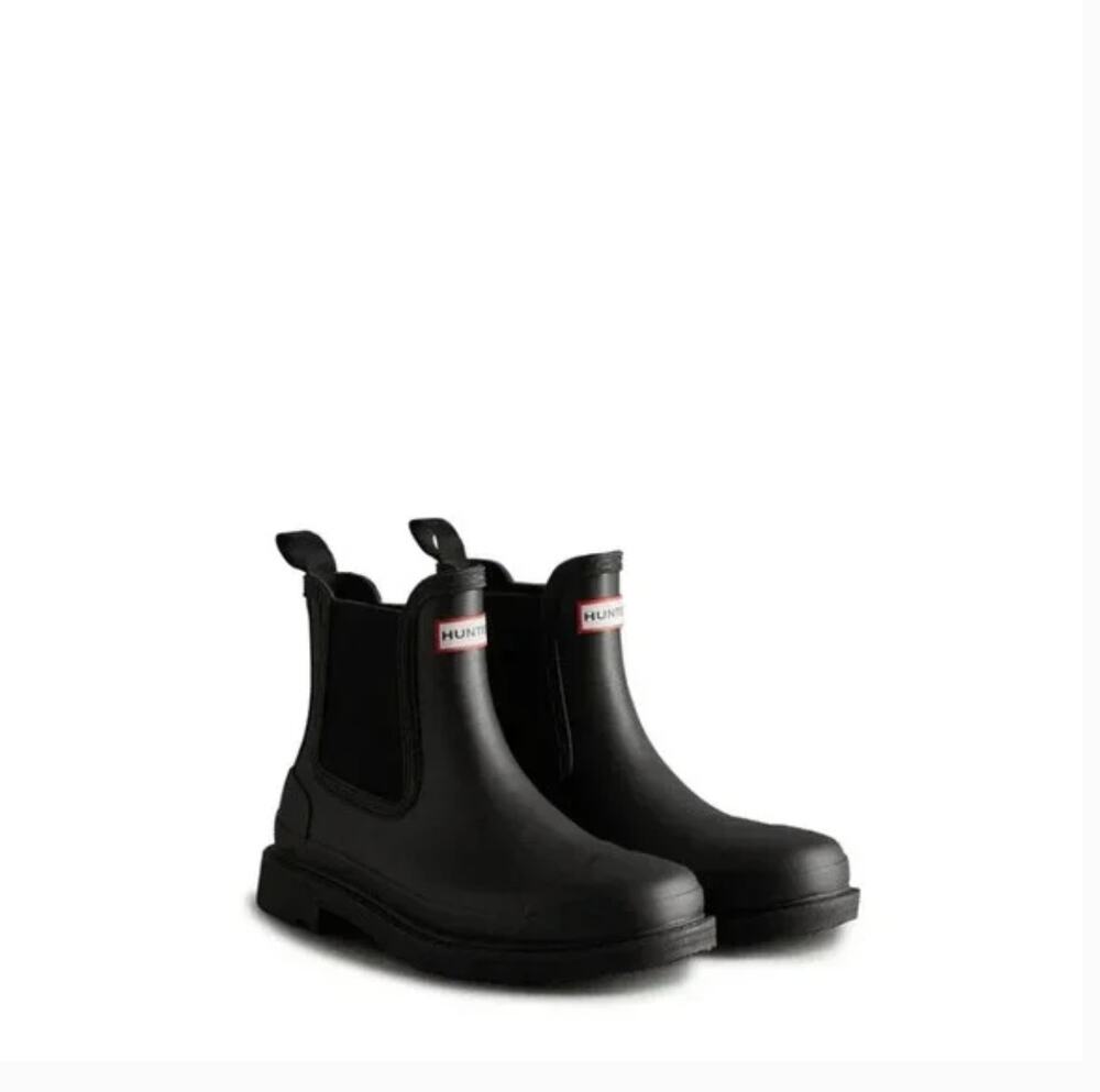 Hunter Commando Chelsea Boots 10 Black NWOT Ankle Booties Rain Wellies